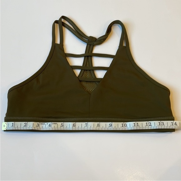 Zyia olive grid strappy mesh back sports bra - Picture 8 of 11